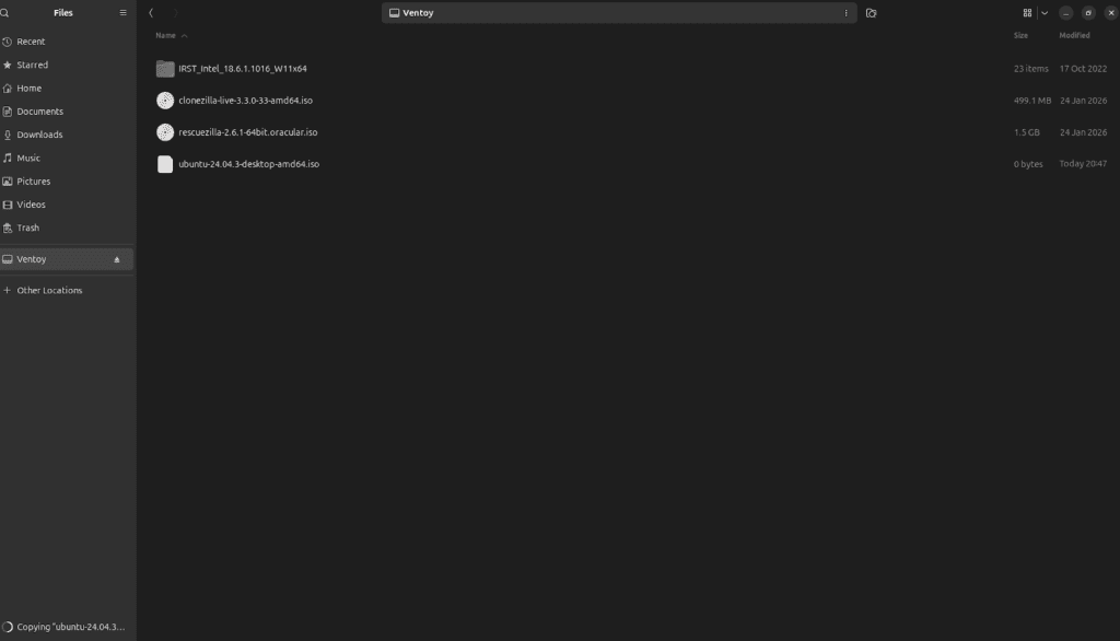 Ubuntu iso copied in Ventoy USB